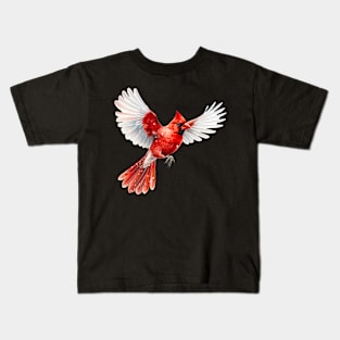 Northern Cardinal Flying Kids T-Shirt